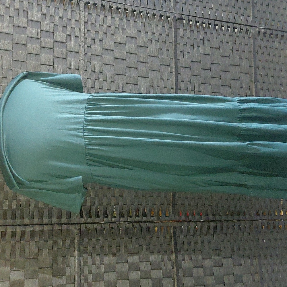 Teal Short Sleeve Maxi Dress - Picture 4 of 4